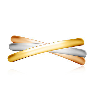 Кольцо обручальное из комбинированного золота