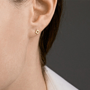 Серьга одиночная из желтого золота