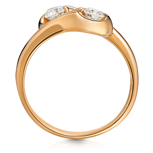 Кольцо с бриллиантами из красного золота