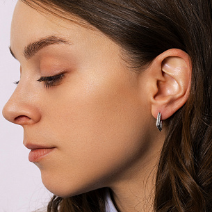 Серьги Пусеты из белого золота с бриллиантами