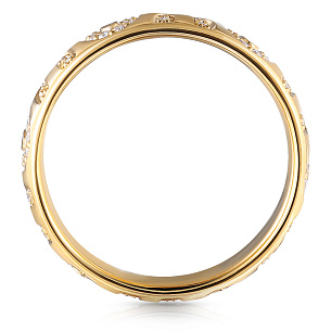 Кольцо обручальное из желтого золота с бриллиантом