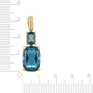 Подвеска из желтого золота с бриллиантами, топазом