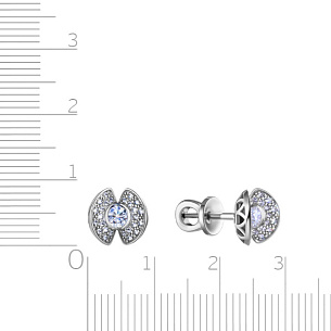 Пусеты из белого золота с бриллиантами