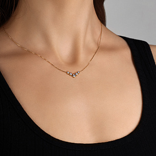 Колье из желтого золота с фианитом