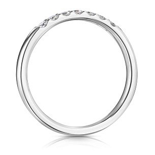 Кольцо обручальное из белого золота с бриллиантами