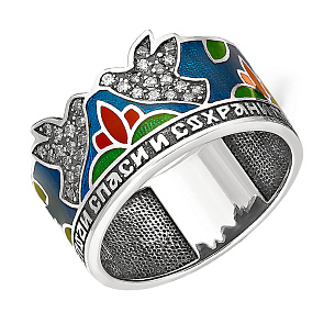 Кольцо из серебра с фианитами