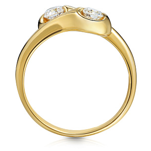 Кольцо с бриллиантами из желтого золота