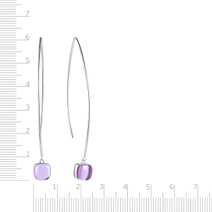 Серьги из белого золота с аметистом