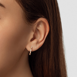 Серьги Конго из желтого золота с бриллиантами