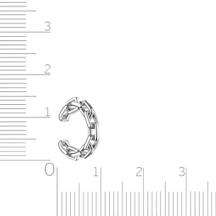 Серьга-кафф из серебра