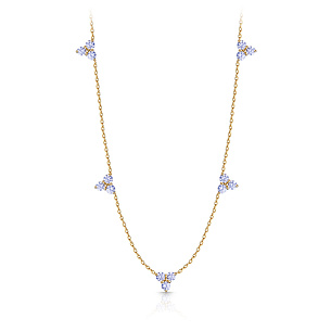 Колье из желтого золота с фианитом