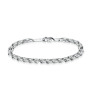 Браслет ручной работы из серебра, плетение шпрингелевое