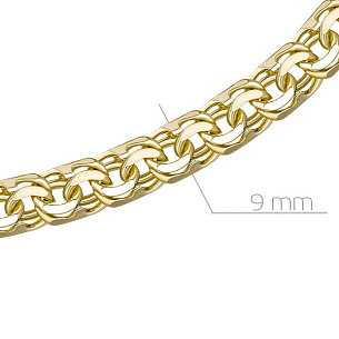 Цепь ручной работы из желтого золота, плетение шпрингелевое