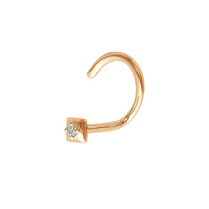 Пирсинг в нос из красного золота с бриллиантом