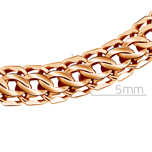 Цепь ручной работы из красного золота, плетение каприз