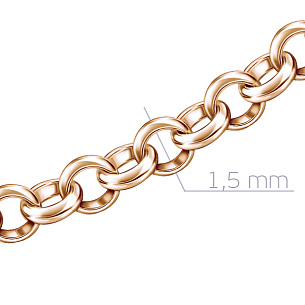 Цепь автомат из красного золота, плетение бельцер