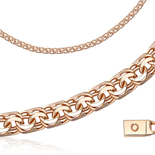 Браслет ручной работы из красного золота, плетение шпрингелевое