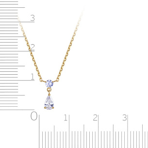 Колье из желтого золота с фианитом