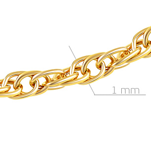 Цепь автомат из желтого золота, плетение кордовое