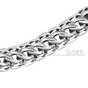 Браслет ручной работы из серебра, плетение каприз