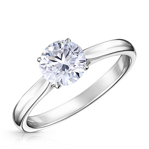 Кольцо из белого золота с бриллиантом