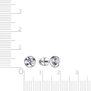 Серьги-пусеты из белого золота с бриллиантами