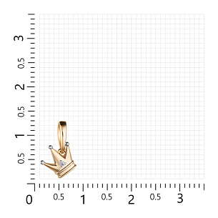 Подвеска детская из красного золота с бриллиантом