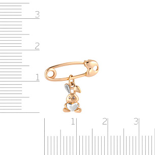 Булавка из красного золота с глиттером