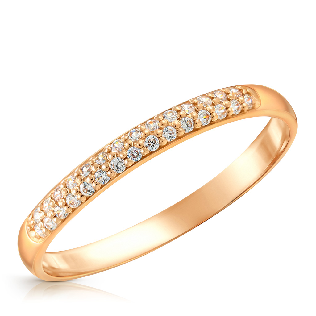 Кольцо из золота пирсинг из красного золота platina jewelry 06 3321 00 404 1110 32 фианит