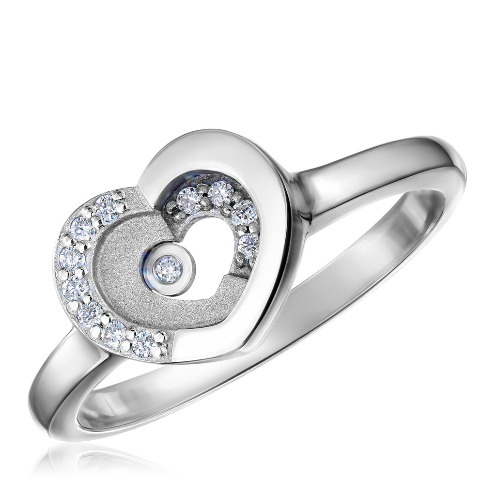 Кольцо из белого золота с бриллиантами кольцо из белого золота р 17 sokolov diamonds 3010589 3 бриллиант изумруд