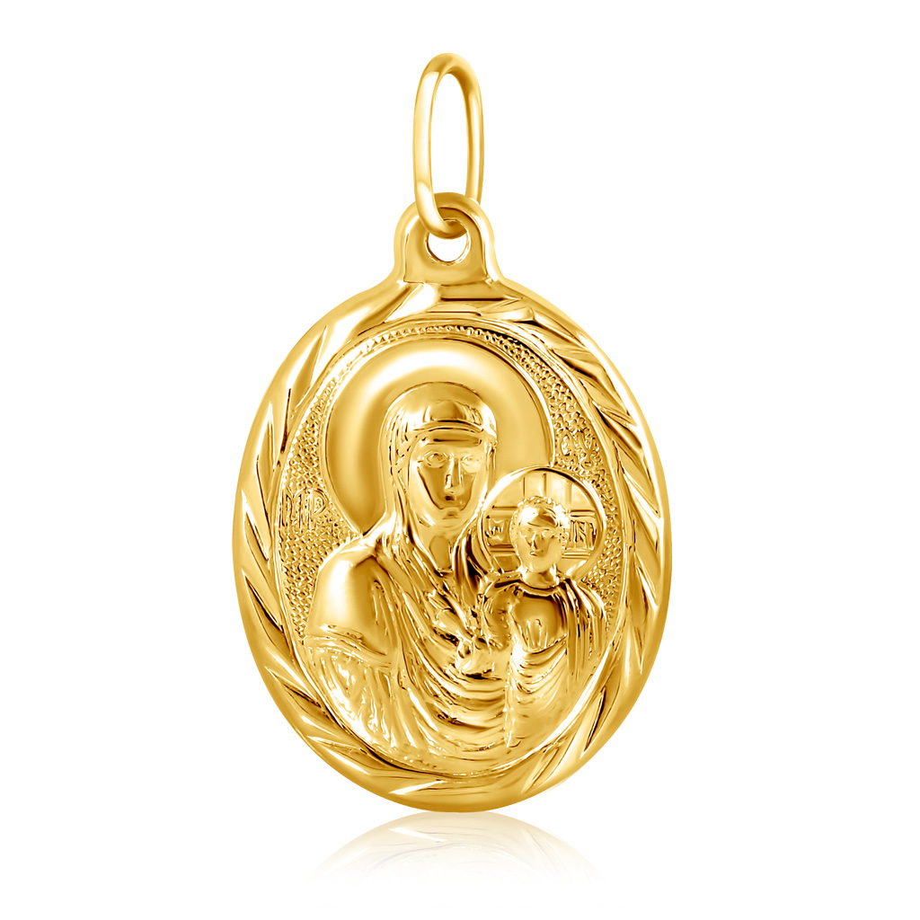 Иконка БМ Казанская из золота иконка спаситель из золота