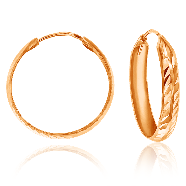 Серьги-кольца Конго из золота серьги из красного золота с бриллиантами