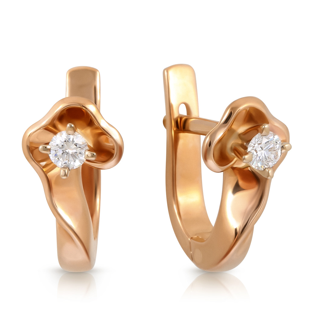 

Серьги с английским замком из золота 32С660065
