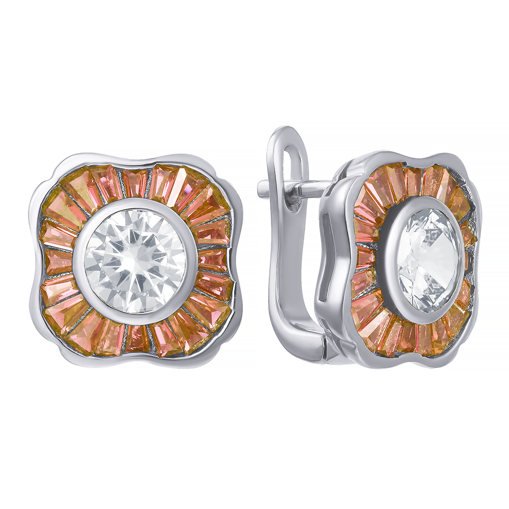 Серьги с английским замком из серебра серьги женские из серебра balex jewellery 2405937635 кварц фианит