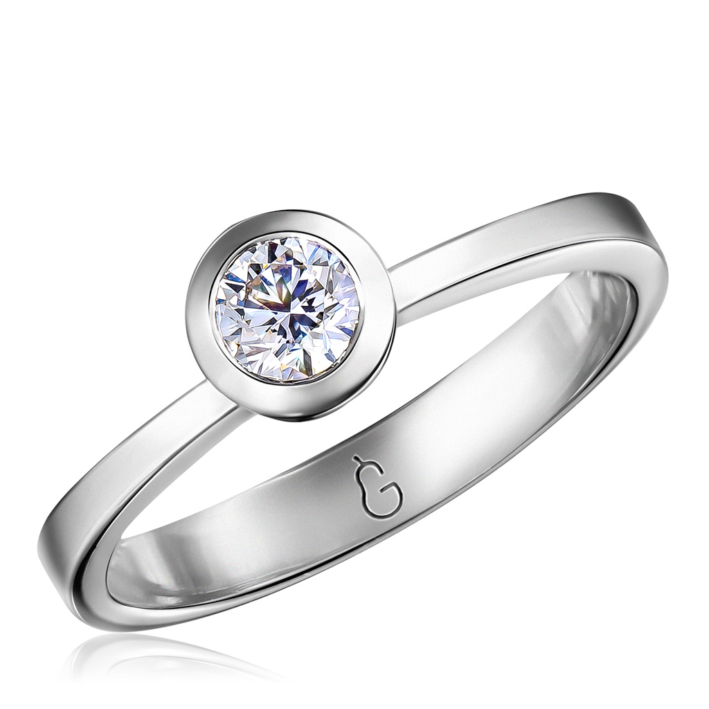 Кольцо помолвочное из белого золота с бриллиантом моносерьга из белого золота с бриллиантом sokolov diamonds 1170006
