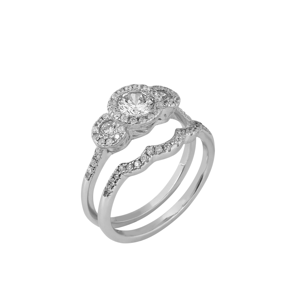 Кольцо двойное из серебра кольцо из серебра р 18 5 sokolov 92014519 фианит аметист
