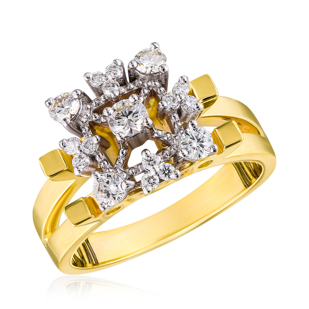 Золотое кольцо Diamant с 6 бриллиантами