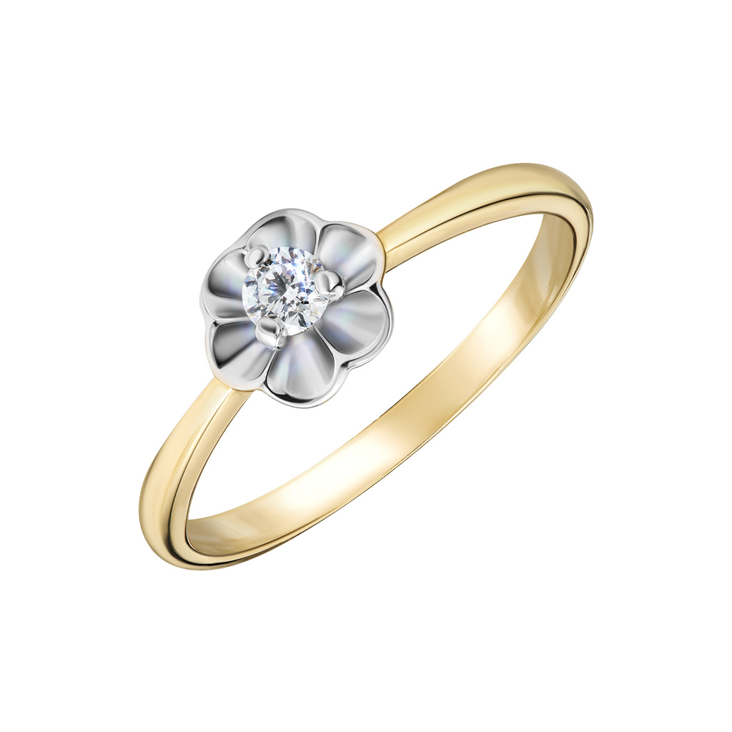 Золотое помолвочное кольцо с бриллиантом кольцо помолвочное из серебра с бриллиантом р 18 sokolov 87010002