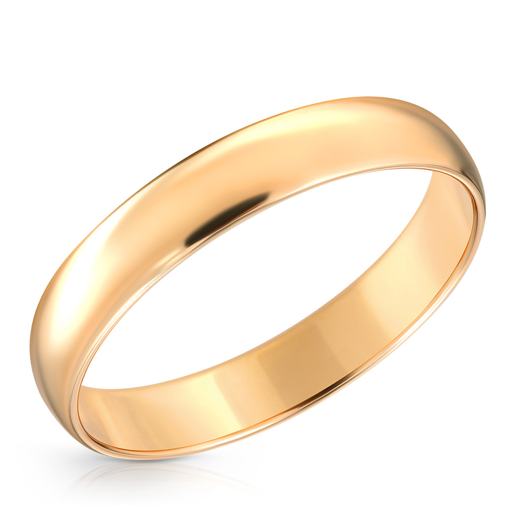 Кольцо обручальное гладкое из золота кольцо из желтого золота р 21 эстет 01о030140