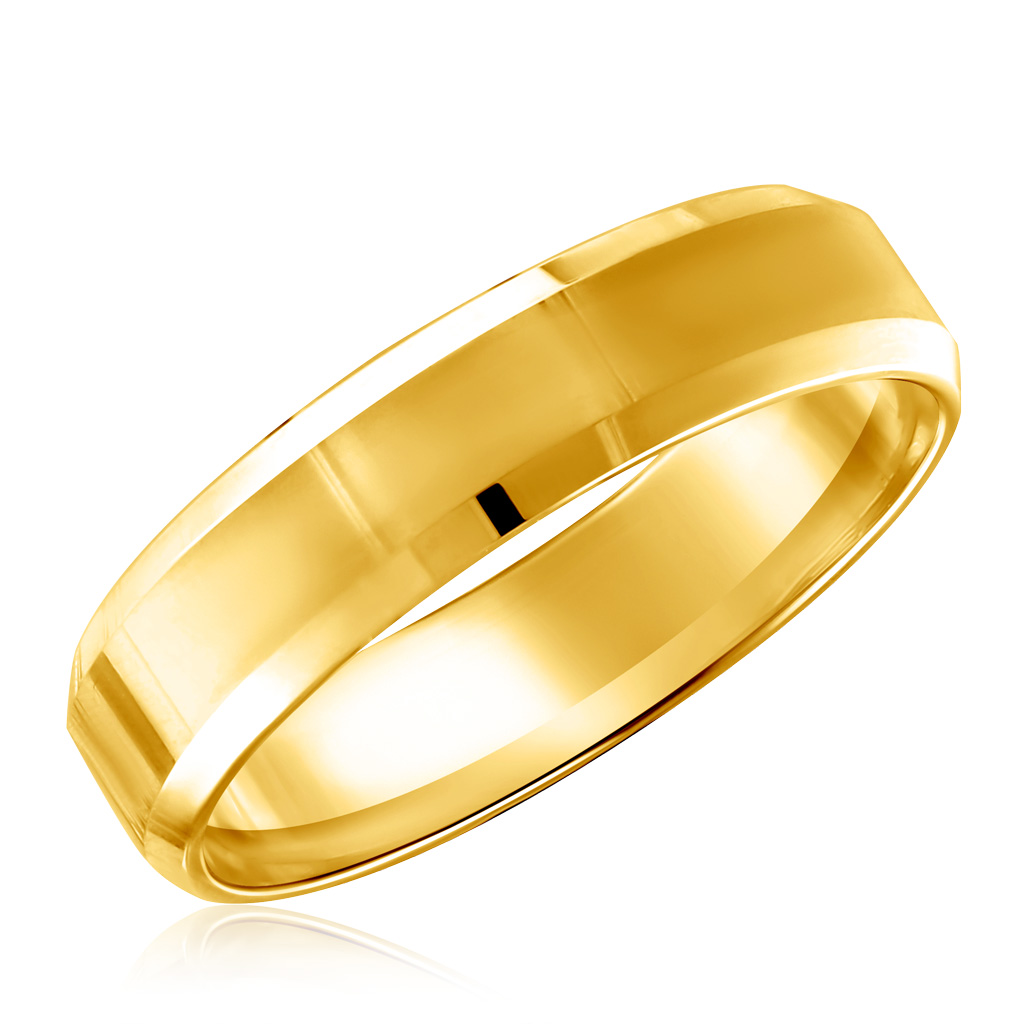 Кольцо обручальное гладкое из золота