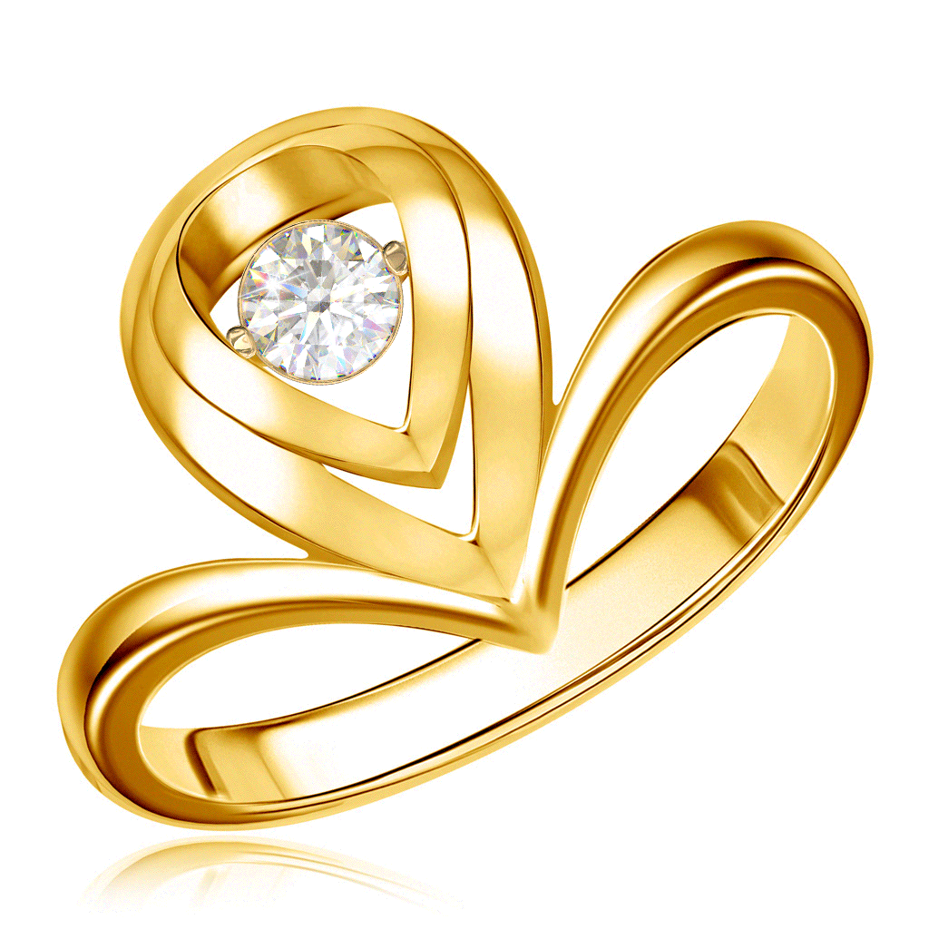 Кольцо из желтого золота с танцующим бриллиантом кольцо из желтого золота р 17 5 эстет 01о030140