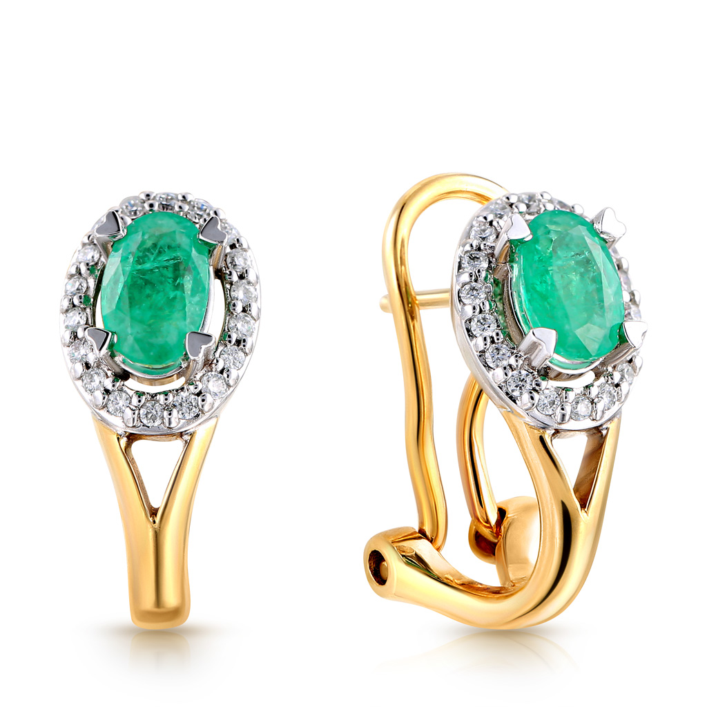 

Серьги из желтого золота с изумрудами, бриллиантами мз34-5730