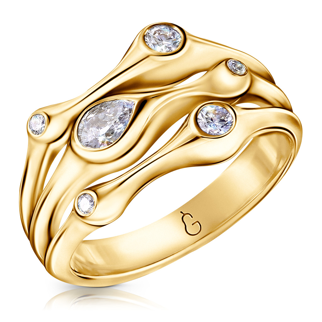 Кольцо из жёлтого золота с бриллиантами кольцо с бриллиантами из желтого золота