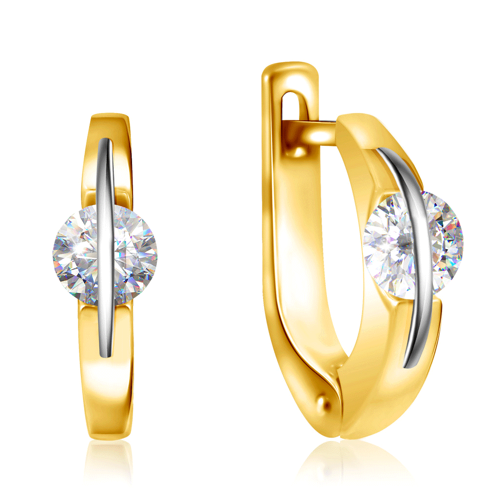 Серьги из золота Танцующий бриллиант Air серьги пусеты из золота sokolov diamonds 2021033 бриллиант сапфир