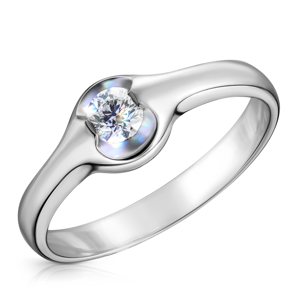 Кольцо из белого золота с бриллиантом кольцо из красного золота р 17 5 sokolov diamonds 3010553 бриллиант изумруд