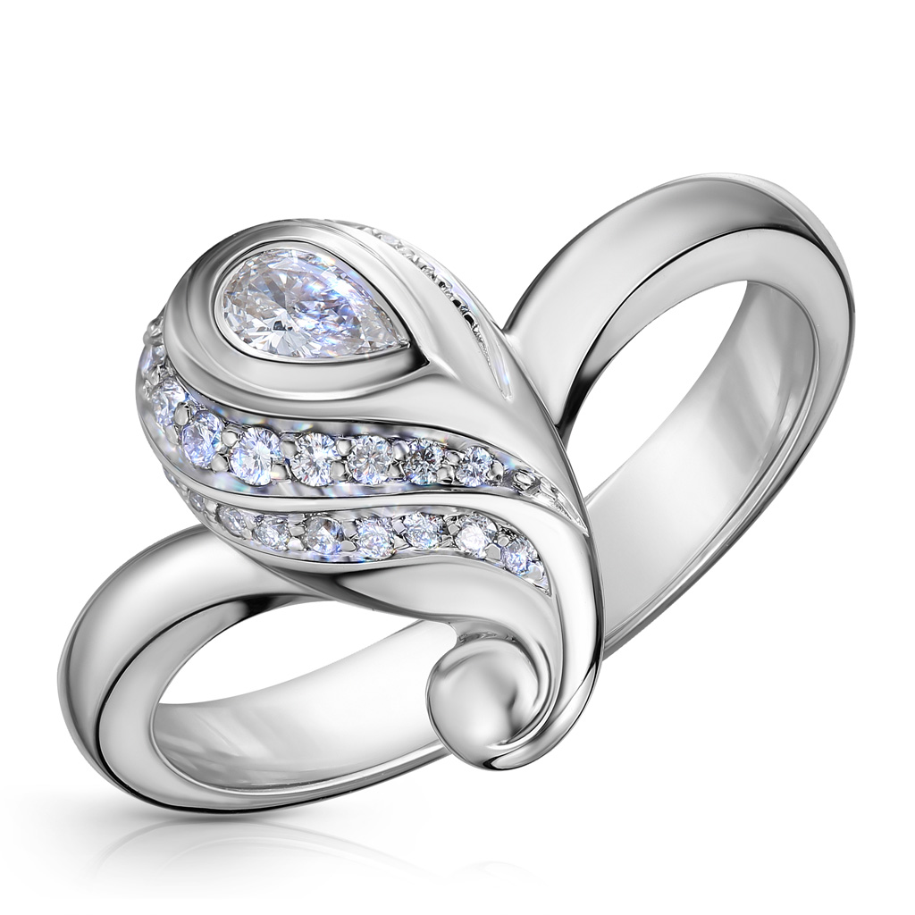 Кольцо из белого золота с бриллиантами кольцо из белого золота р 18 5 джей ви aar 6643 ko wg бриллиант