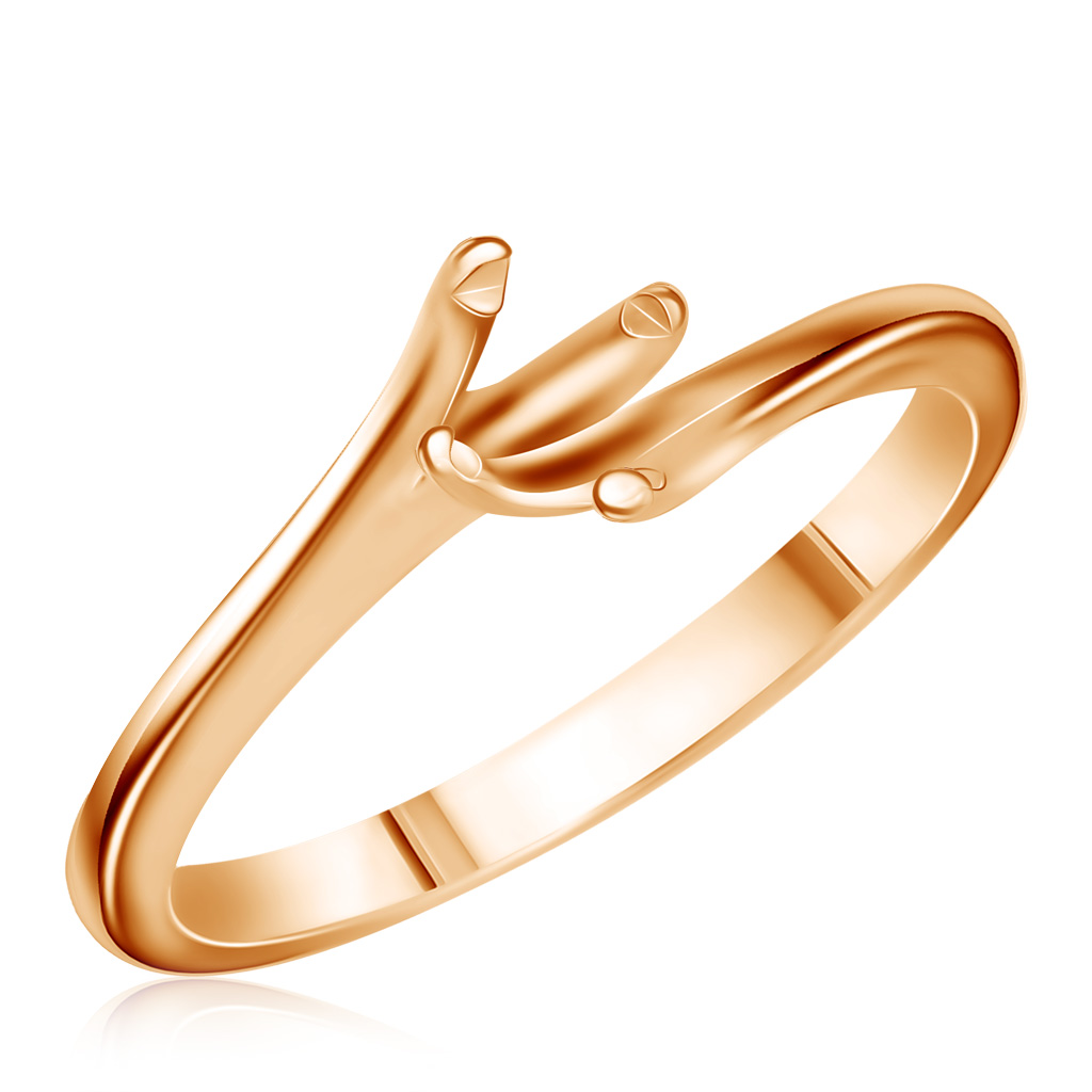 Оправа для кольца из красного золота пирсинг из красного золота с фианитом ювелир карат 1123275