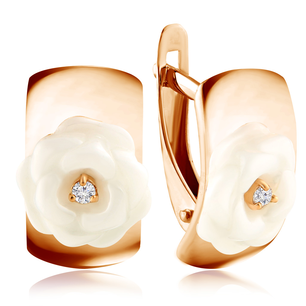 

Серьги с английским замком из золота 02-7486