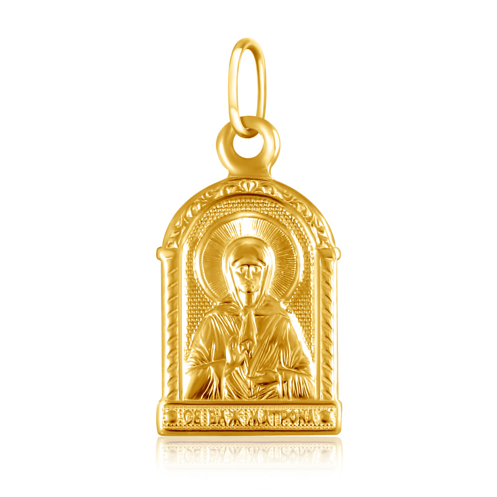 Подвеска иконка из золота Святая Матрона святая царская семья
