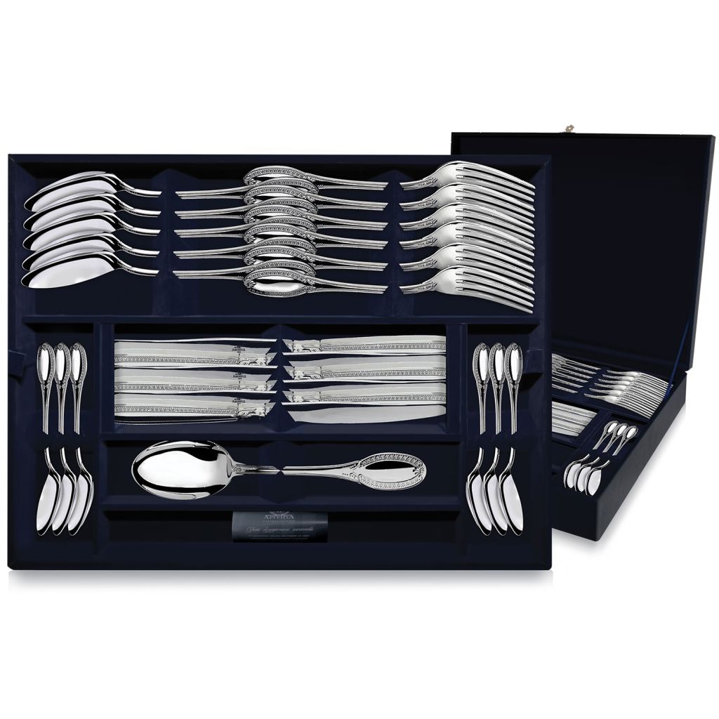 Набор серебряных столовых приборов Император 24 предмета набор складных приборов перекусим ложка вилка нож